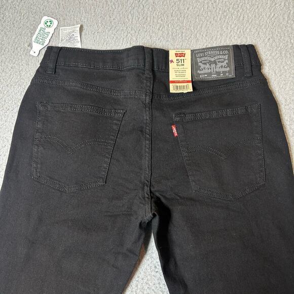 Levi Strauss Jeans Boys‎ 18 29X31 Black Slim Fit Adjustable Waistband NEW - Picture 3 of 12